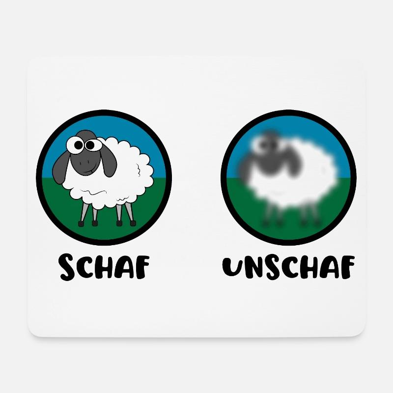 Schaf Unschaf - Mousepad (Querformat) - Weiß