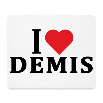 T-shirt J’adore Demis t-shirt idée cadeau - Tapis de souris (format paysage) - blanc - Devant