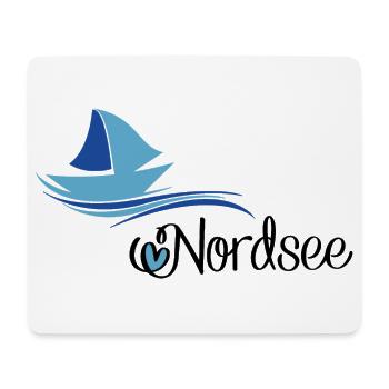 Nordsee Design mit Segelboot - Mousepad (Querformat) - Weiß - Vorne
