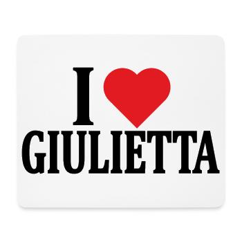 T-Shirt I love Juliet T-Shirt Geschenkidee - Mousepad (Querformat) - Weiß - Vorne