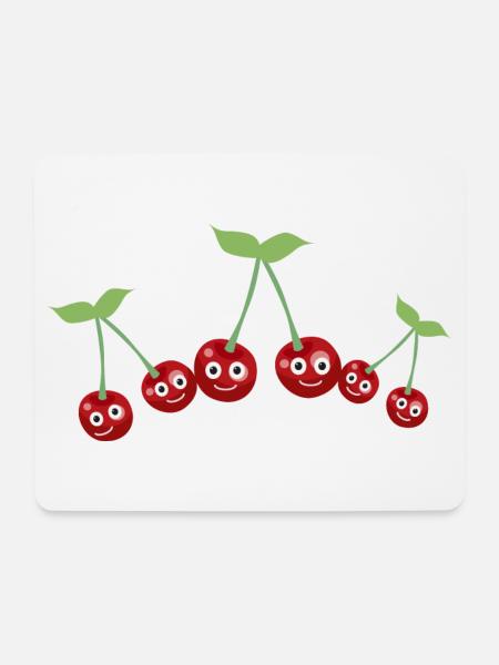 kirschen,familie,kirschen familie, illustration - Mousepad (Querformat) - Weiß