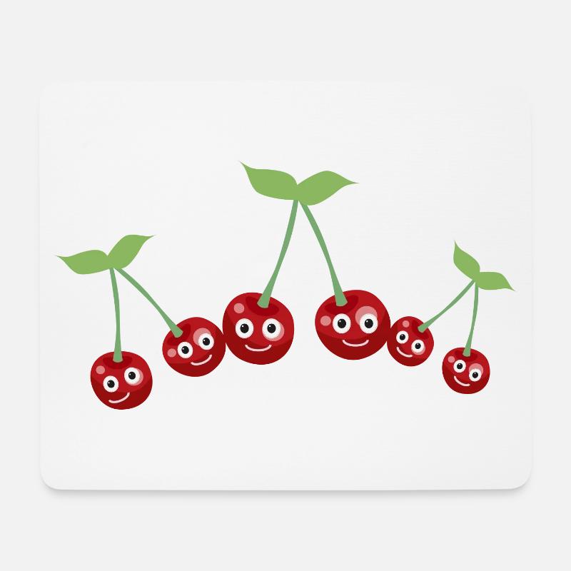 kirschen,familie,kirschen familie, illustration - Mousepad (Querformat) - Weiß