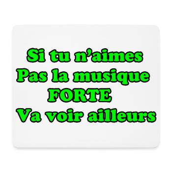 Citation musique forte ou rien vert - Tapis de souris (format paysage) - blanc - Devant