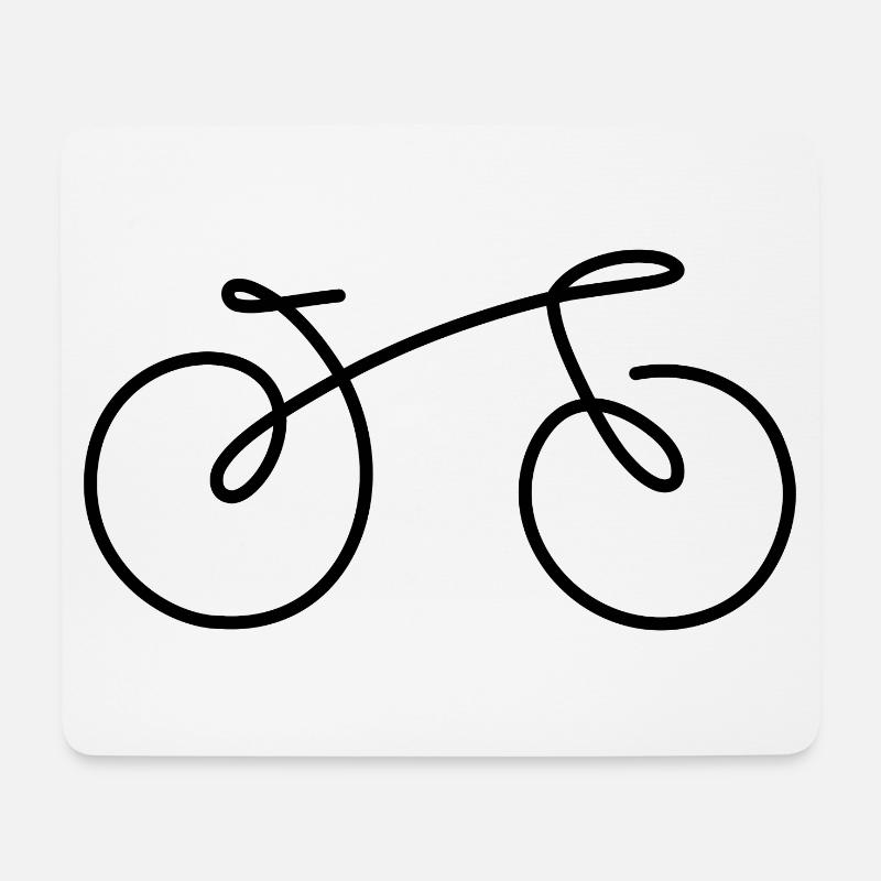 Fahrrad Linie - Mousepad (Querformat) - Weiß