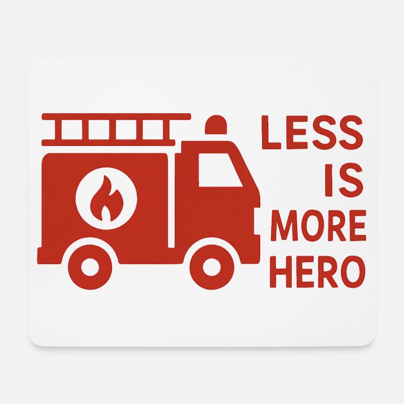 Feuerwehrleute - Weniger ist mehr Held - Mousepad (Querformat) - Weiß