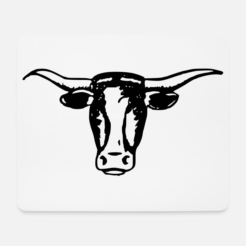 Longhorn Ochsenkopf - Mousepad (Querformat) - Weiß