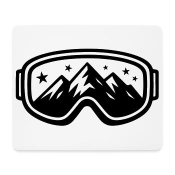 Skibrille Ski Berge Piste Symbol - Mousepad (Querformat) - Weiß - Vorne