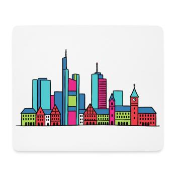 Frankfurter Stadtsilhouette Mainhattan Linienkunst - Mousepad (Querformat) - Weiß - Vorne
