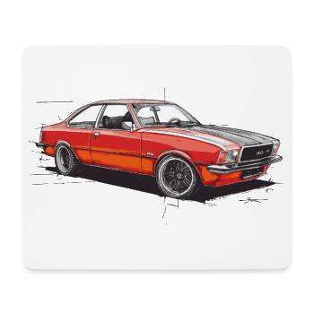 Red Vintage Coupe Car - Mouse Pad (horizontal) - white - Front