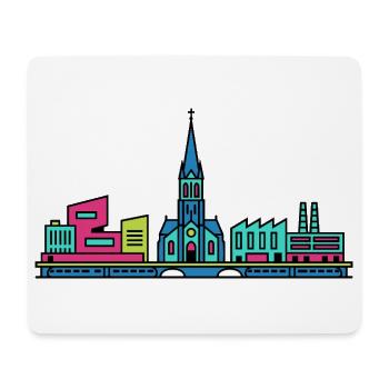 Skyline der Stadt Tilburg Kunst der St.-Joseph-Kirche - Mousepad (Querformat) - Weiß - Vorne
