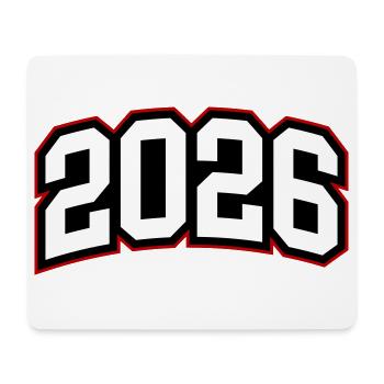 2026 Jahr - Mousepad (Querformat) - Weiß - Vorne