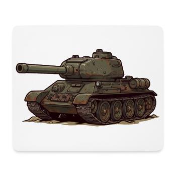 T-34 Cartoon Tank Illustration RCCX - Mouse Pad (horizontal) - white - Front