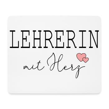 Lehrerin mit Herz - Mousepad (Querformat) - Weiß - Vorne