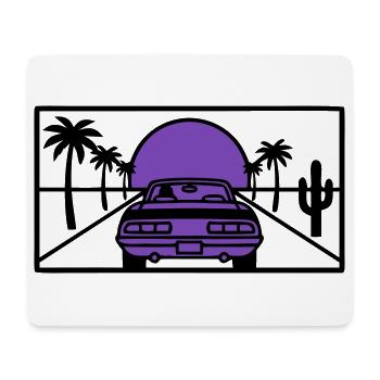 Night Driving Highway Graphic - Mouse Pad (horizontal) - white - Front