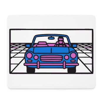 Retro Car Miami Logo - Mouse Pad (horizontal) - white - Front
