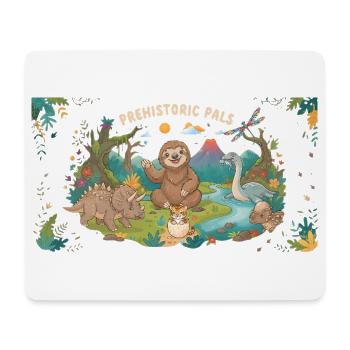 Prehistoric Pals Dino & Friends - Mousepad (Querformat) - Weiß - Vorne