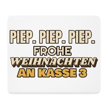 Piep Piep Piep - Frohe Weihnachten an Kasse 3 - Mousepad (Querformat) - Weiß - Vorne