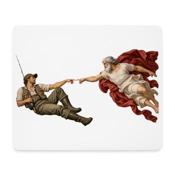 Die Erschaffung des Anglers - Mousepad (Querformat) - Weiß - Vorne