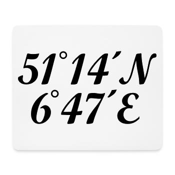 Düsseldorf Düsseldorfer Koordinaten - Mousepad (Querformat) - Weiß - Vorne