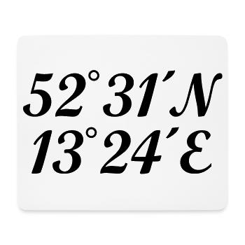 Berliner Koordinaten Berlin - Mousepad (Querformat) - Weiß - Vorne