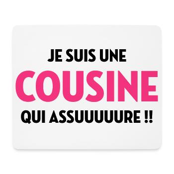Cousine / Cousin / Bébé / Naissance / Baby - Mouse Pad (horizontal) - white - Front