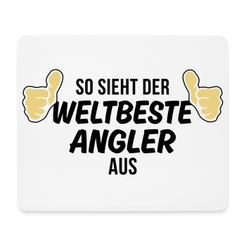 der weltbeste angler - Mousepad (Querformat) - Weiß - Vorne