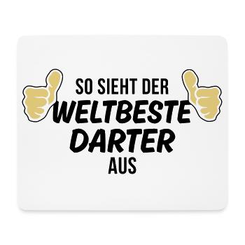der weltbeste darter - Mousepad (Querformat) - Weiß - Vorne