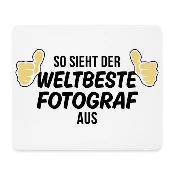 der weltbeste fotograf - Mousepad (Querformat) - Weiß - Vorne