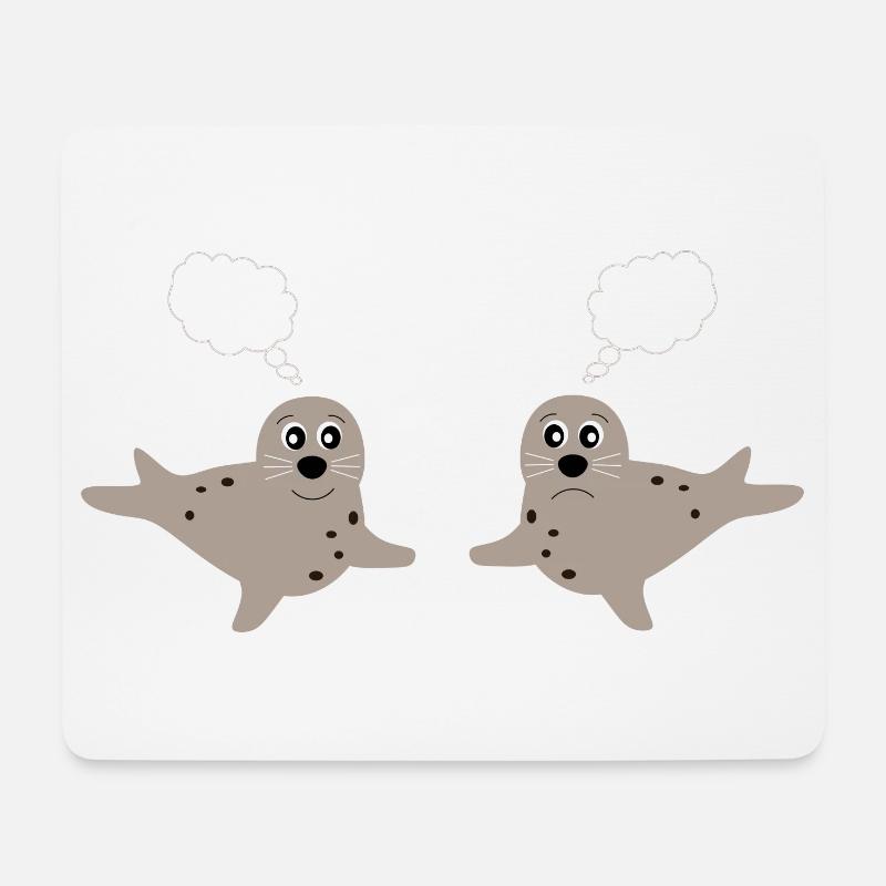Seehund Seehunde Robbe Robben Tiere - Mousepad (Querformat) - Weiß