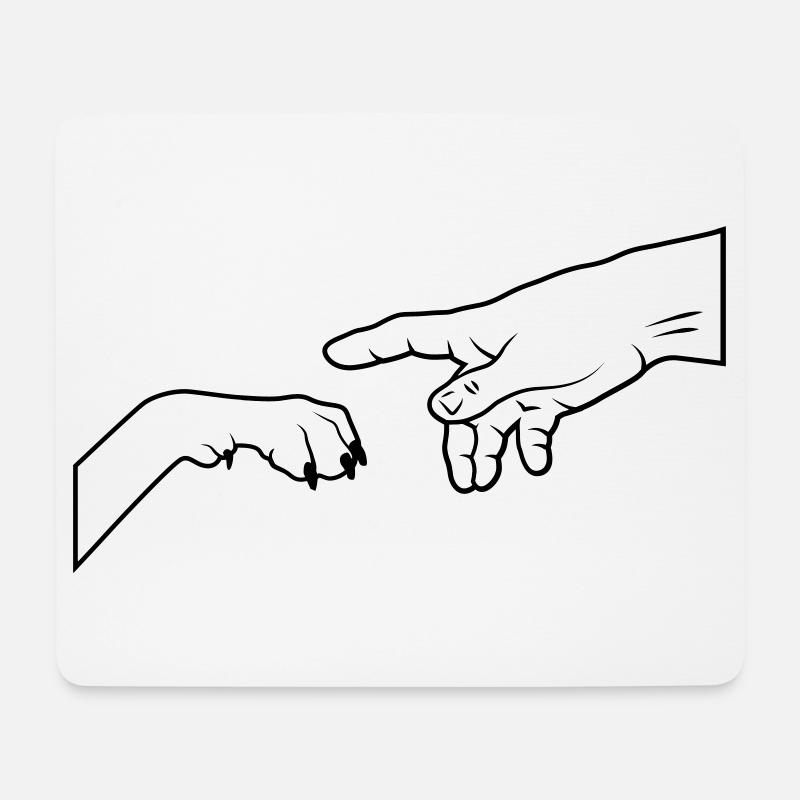 Hundepfote - gib Pfote - Mousepad (Querformat) - Weiß