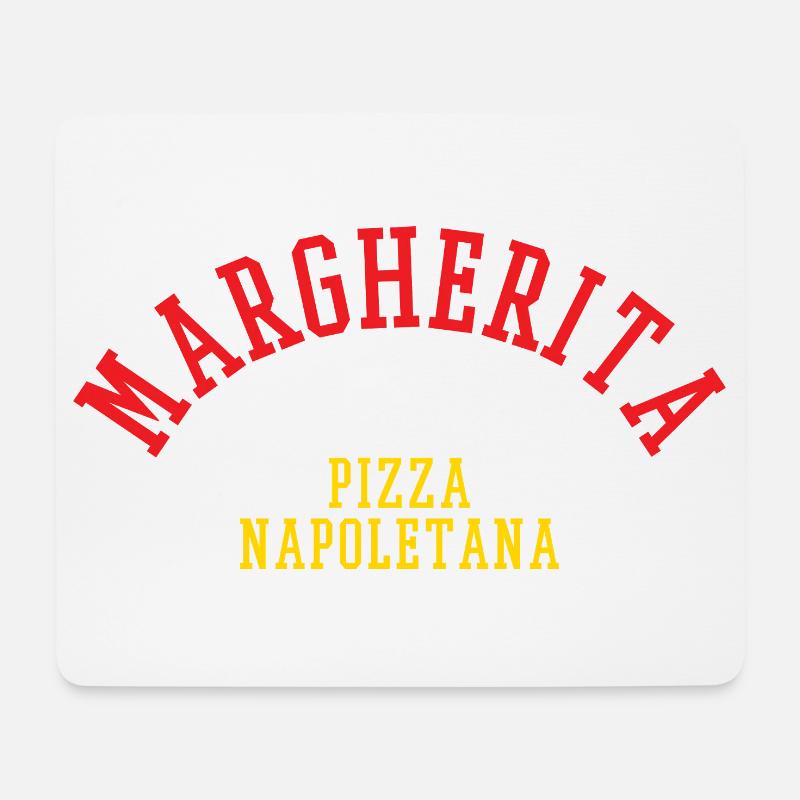 Pizza Margherita - Mousepad (Querformat) - Weiß