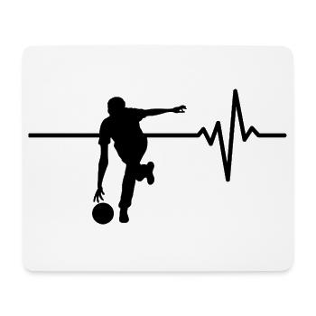 Le bowling, c’est ma vie, mon cœur batt, tout 9e - Tapis de souris (format paysage) - blanc - Devant