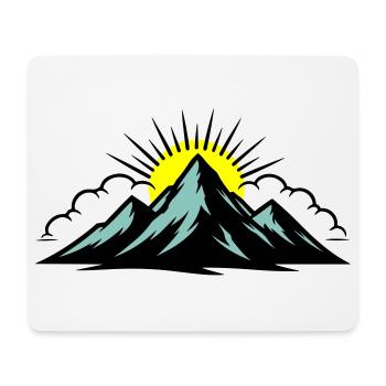 Montagnes Nuages Sommets - Tapis de souris (format paysage) - blanc - Devant