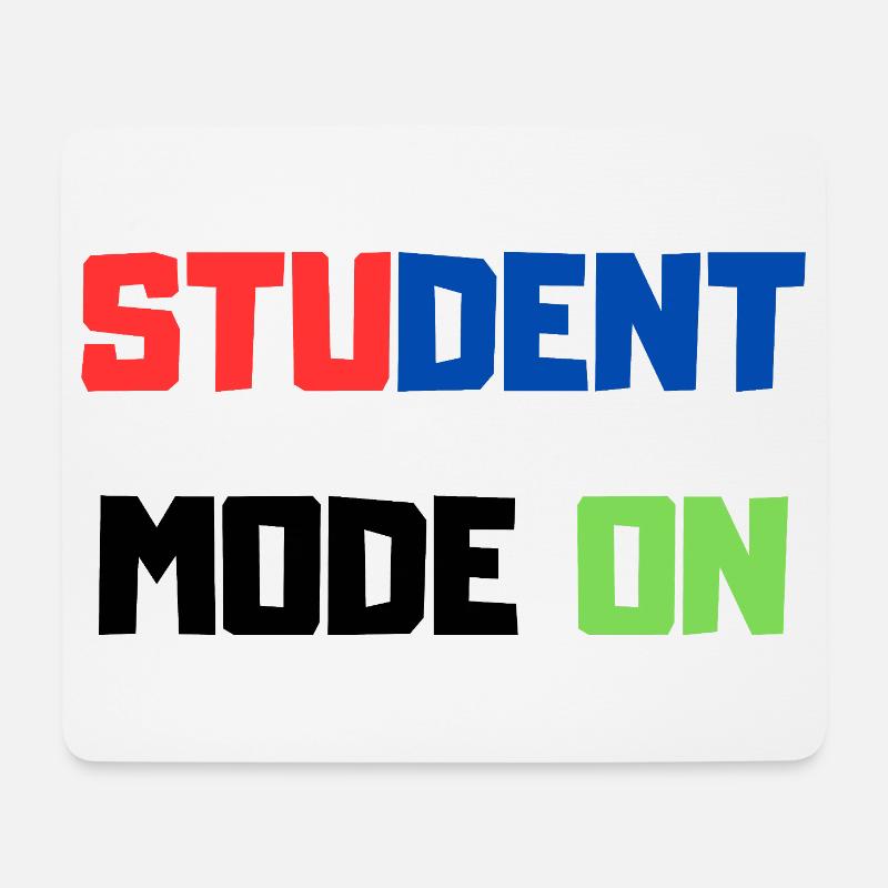 Lustiger Schüler – Schülermodus AN - Mousepad (Querformat) - Weiß