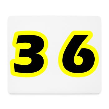 36 Number Symbol - Mouse Pad (horizontal) - white - Front