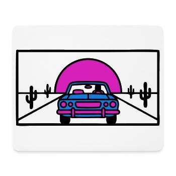 Desert Highway Car Logo - Mouse Pad (horizontal) - white - Front