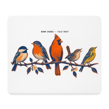 Birds on a branch – a colorful nature motif - Mouse Pad (horizontal) - white - Front