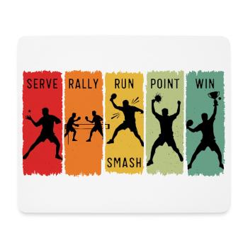 Retro Table Tennis Steps Serve Rally Smash Sieg - Mousepad (Querformat) - Weiß - Vorne