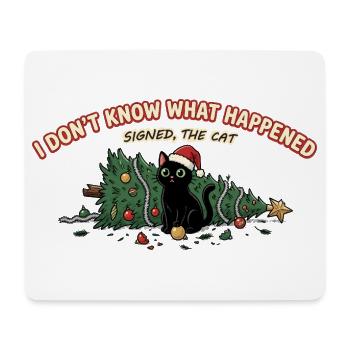 Weihnachtskatze Baum umgeworfen Lustiger Spruch - Mousepad (Querformat) - Weiß - Vorne