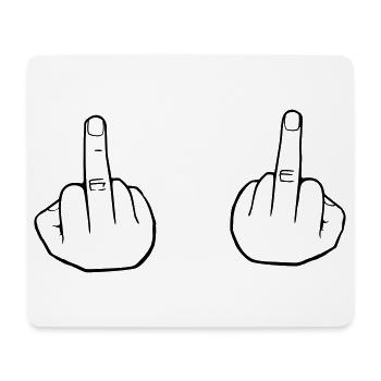 Mittelfinger, doppelter Stinkefinger - Mousepad (Querformat) - Weiß - Vorne