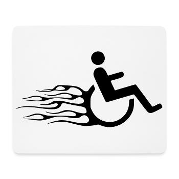 Wheelchair user with flames # - Mouse Pad (horizontal) - white - Front