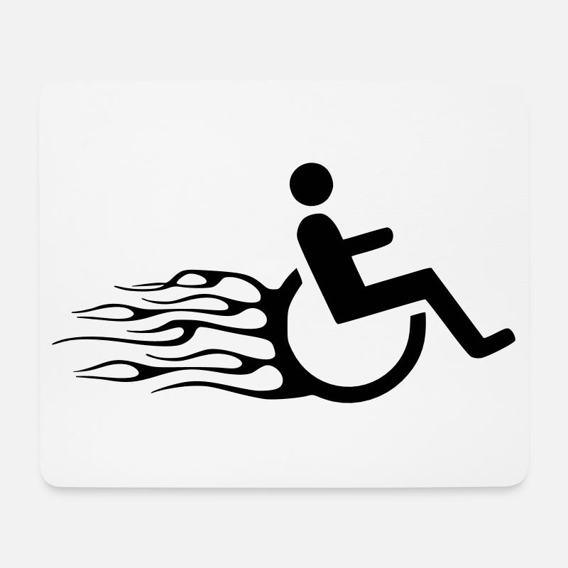 Rollstuhlfahrer mit Flammen # - Mousepad (Querformat) - Weiß
