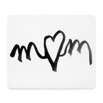 I heart MOM love - das Geschenk zum Muttertag - Mousepad (Querformat) - Weiß - Vorne
