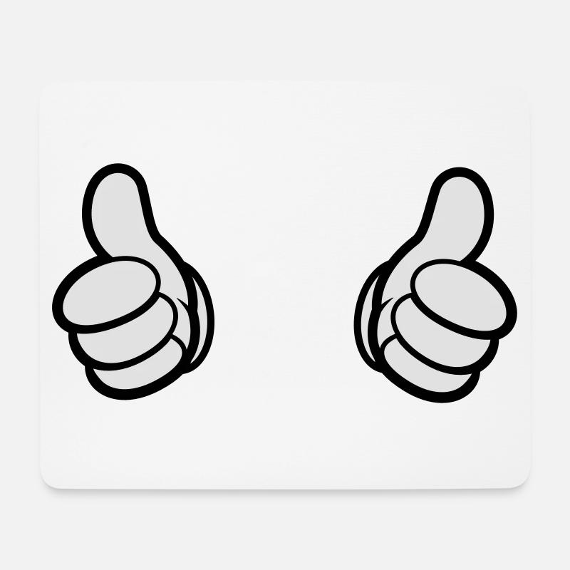 Comic Daumen, Style, Doppel Daumen,i bims - Mousepad (Querformat) - Weiß