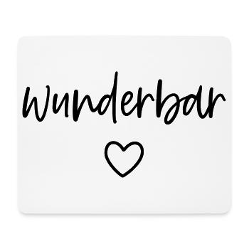 wunderbar Herz - Mousepad (Querformat) - Weiß - Vorne