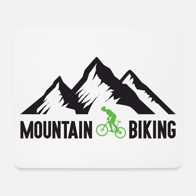 Mountainbiken - Mousepad (Querformat) - Weiß
