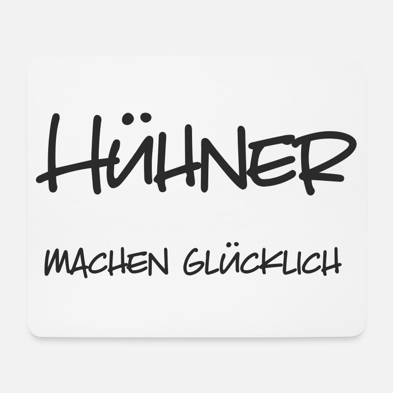 Hühner machen glücklich - Mousepad (Querformat) - Weiß