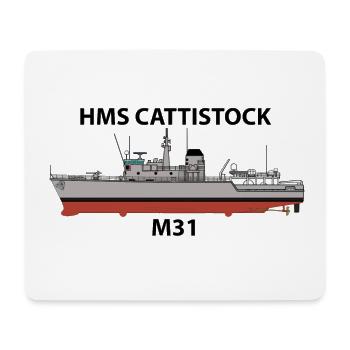 HMS CATTISTOCK - M31 - HUNT CLASS MINEHUNTER - Mouse Pad (horizontal) - white - Front