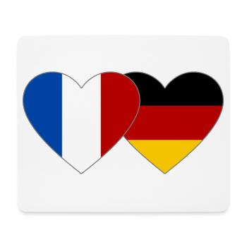 Frankreich Deutschland Flagge Herz - Mousepad (Querformat) - Weiß - Vorne