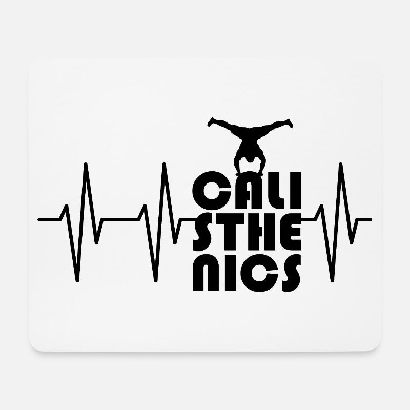handstand puls Herzschlag planche calisthenics - Mousepad (Querformat) - Weiß
